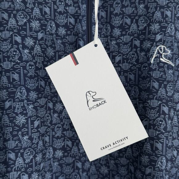 Rhoback Performance Quarter Zip Pullover 3XL Navy The American Icon Washington - Picture 9 of 10
